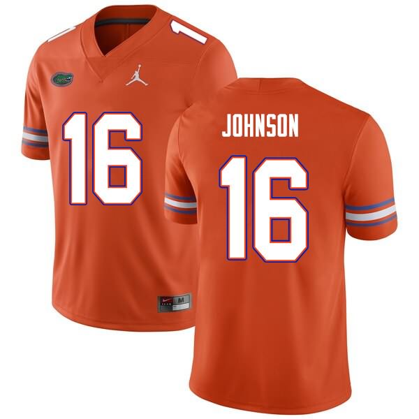 NCAA Florida Gators Tre'Vez Johnson Men's #16 Nike Orange Stitched Authentic College Football Jersey BKS4564MP